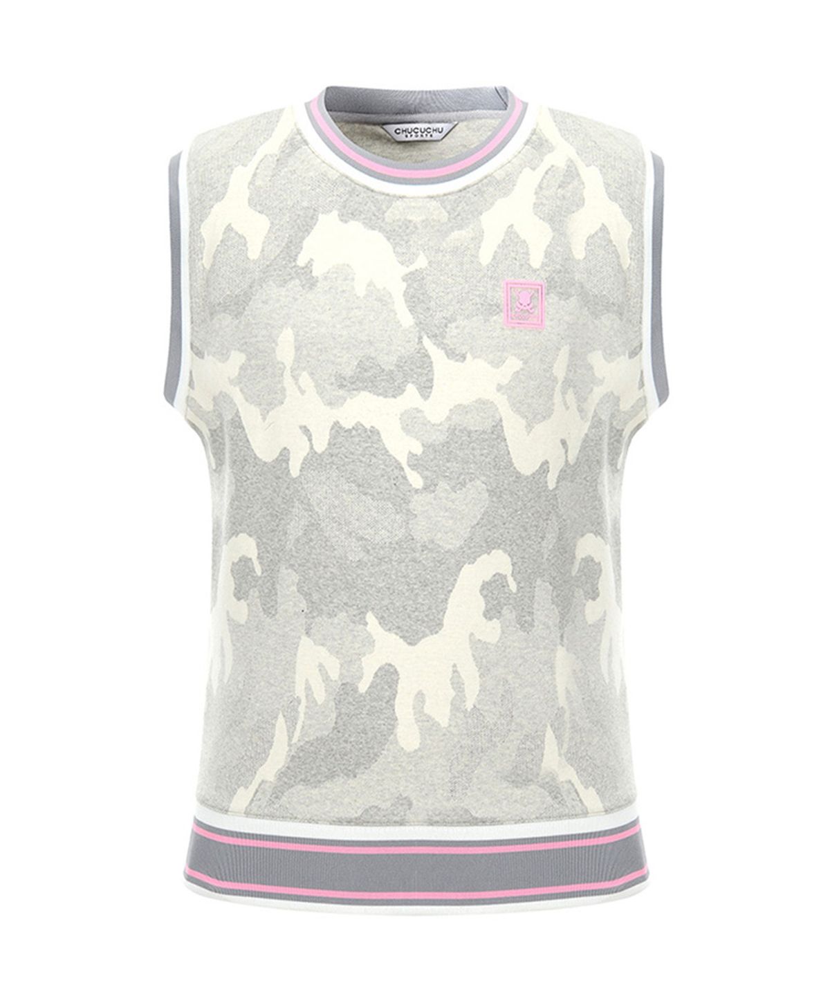 츄쿠츄(CHUCUCHU) C23S-VT004M 맨즈 캔디 카모 베스트 (Light Gray)