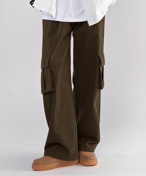 원턱 7수 코튼 와이드 카고팬츠 4COLOR