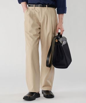 투턱 10수 코튼 세미 와이드 치노 팬츠 면바지