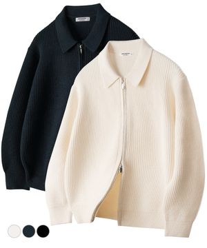 워셔블 비스코스 오버핏 2WAY 카라 니트 하찌 가디건 3 COLOR