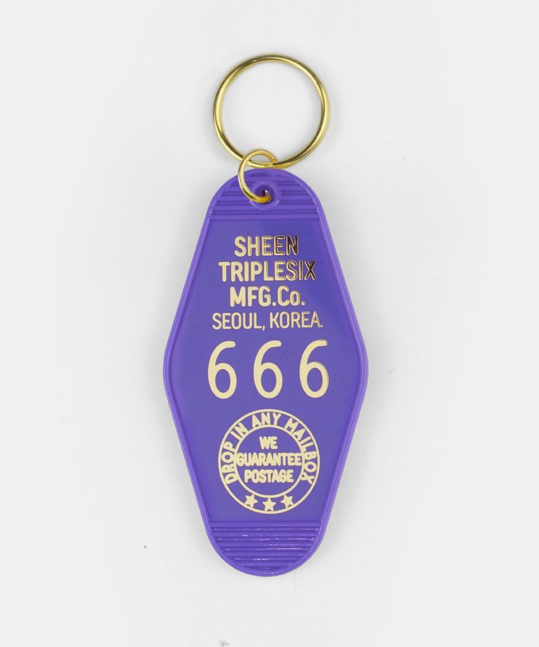 룸 666 모텔 키 홀더 퍼플/골드