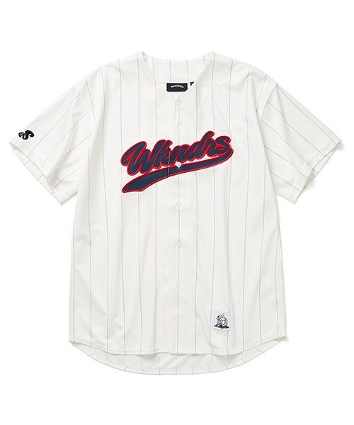 [WKNDRS]BASEBALL SCRIPT JERSEY/追跡付 BASEBALL SCRIPT JERSEY (NAVY) - WKNDRS | 60% - Asian Fashion