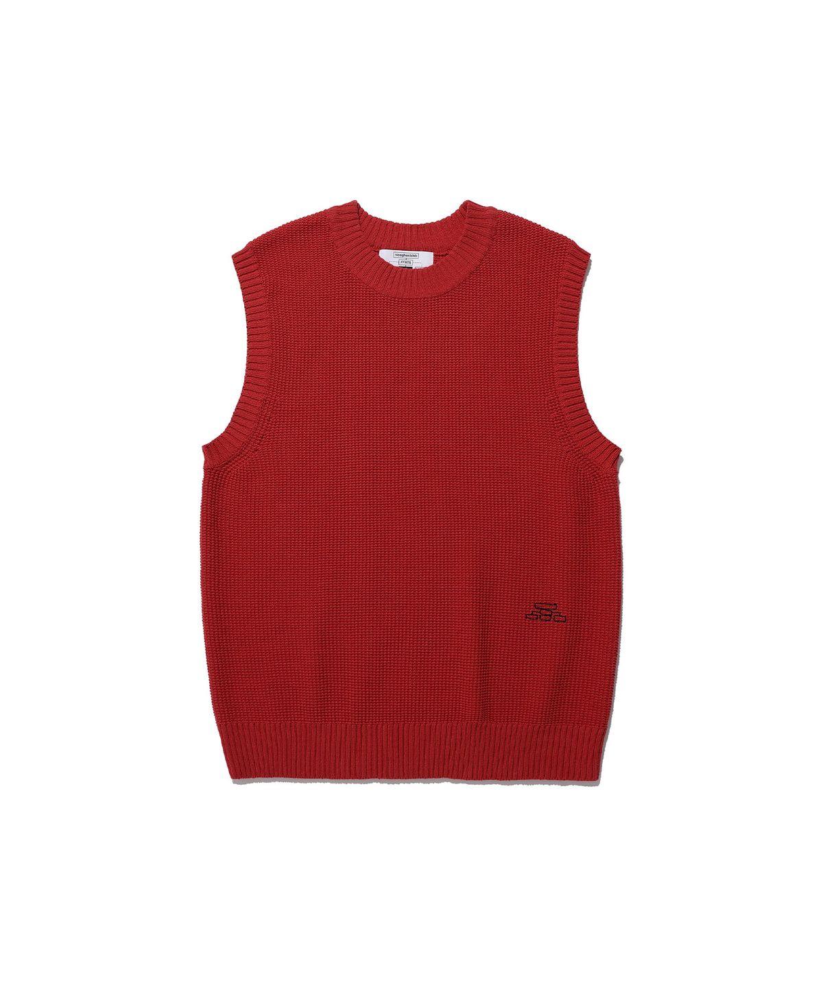 나이스고스트클럽(NICEGHOSTCLUB) FFATS WAFFLE KNIT VEST_RED(NG2ESUK681A)
