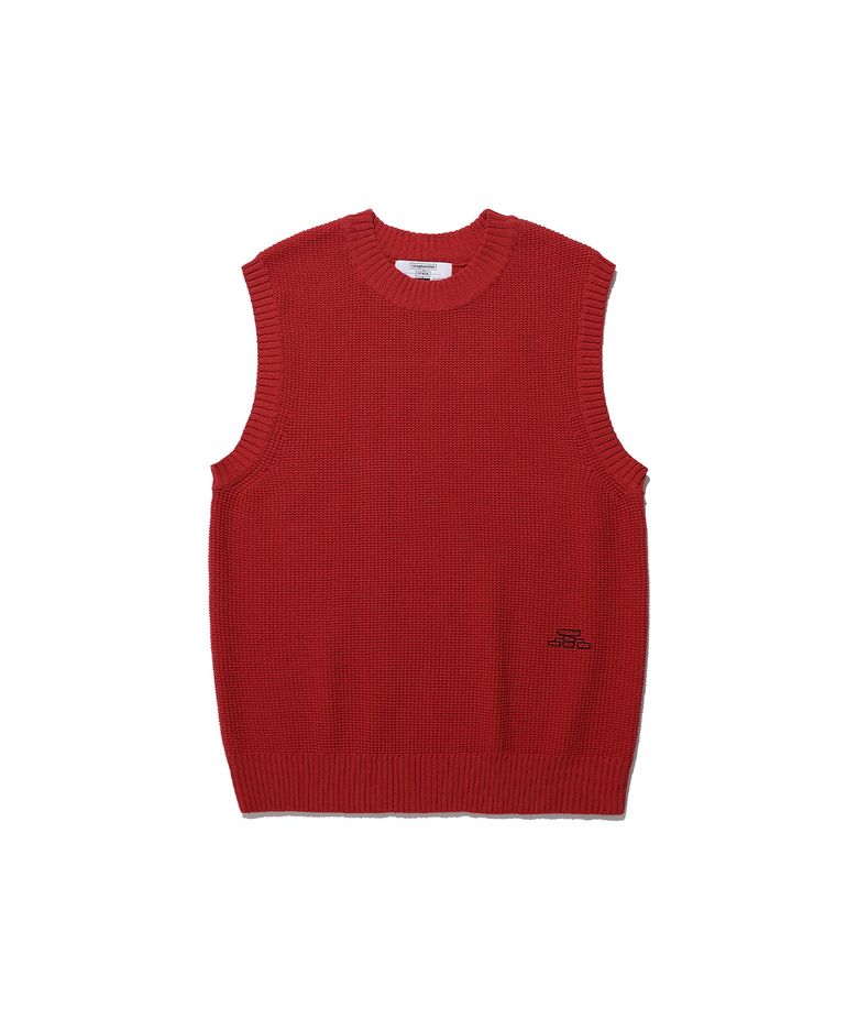 FFATS WAFFLE KNIT VEST_RED(NG2ESUK681A)