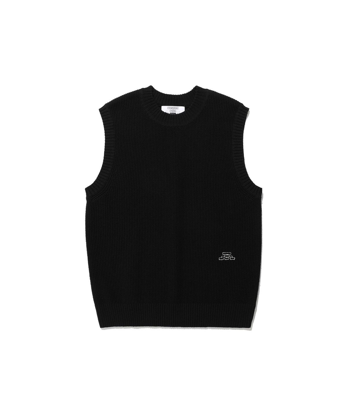 나이스고스트클럽(NICEGHOSTCLUB) FFATS WAFFLE KNIT VEST_BLACK(NG2ESUK681A)