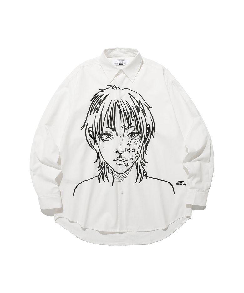 FFATS GIRL OXFORD BIG BIG SHIRT_WHITE(NG2ESUW301A)