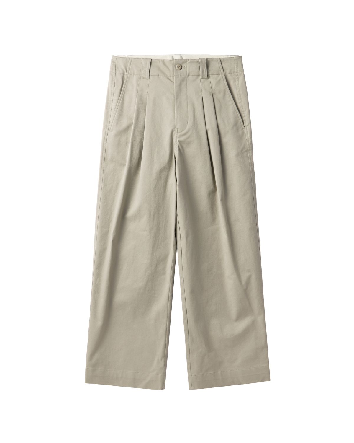 브롬톤 런던(BROMPTON LONDON) W TWO TUCK WIDE TROUSERS - BEIGE (P241WPT602)