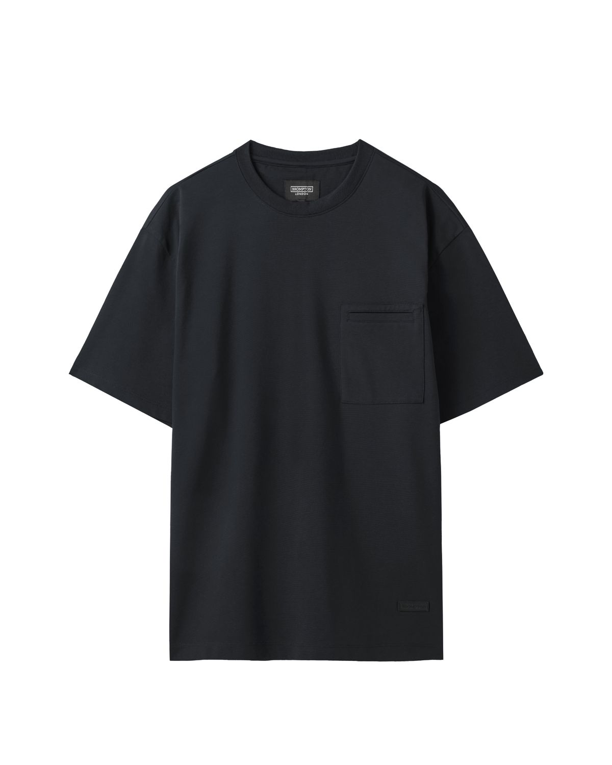 브롬톤 런던(BROMPTON LONDON) STRETCH ROUND T-SHIRT - BLACK (P242UTS121)
