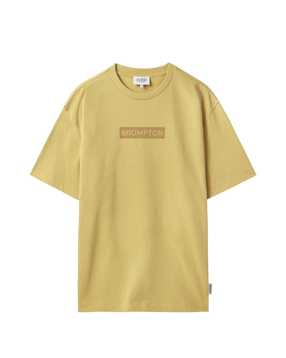 브롬톤 런던(BROMPTON LONDON) CHEST LOGO FLOCK T-SHIRT - MUSTARD (P242UTS412)