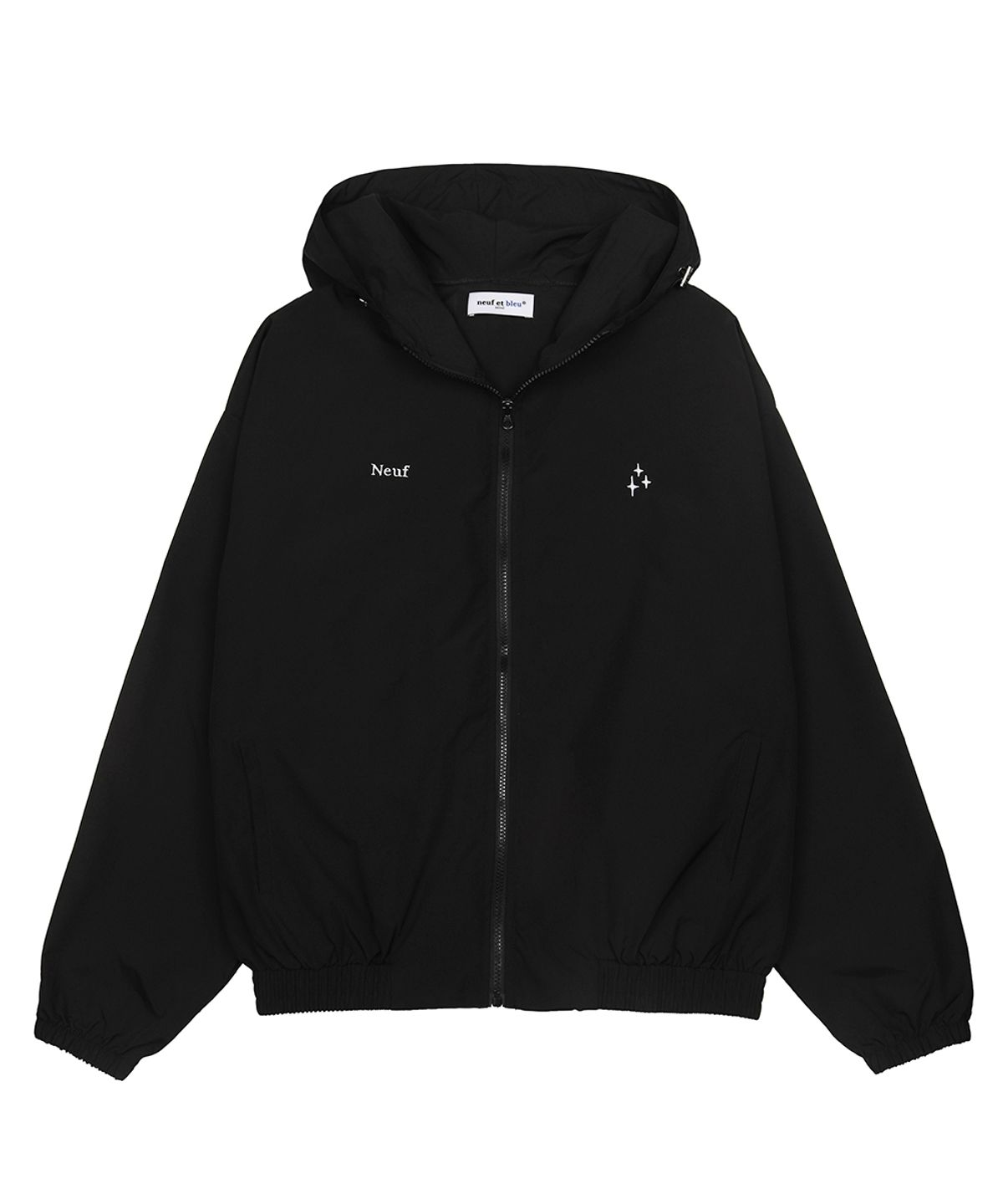 누프에블루(NEUFETBLEU) NEB windbreaker hoody jacket (black)