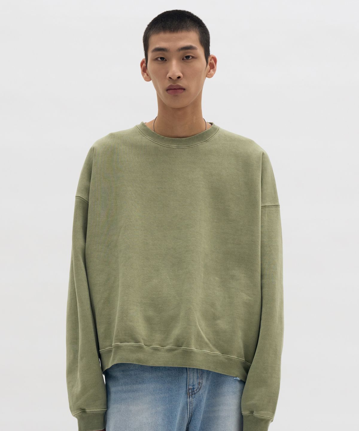 감마갤러리(GAMMA GALLERY) 990g 울트라 헤비 피그먼트 맨투맨 [LIGHT - GREEN]