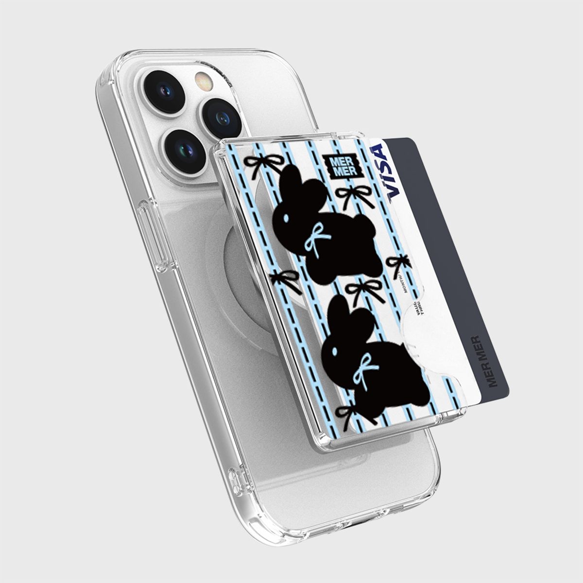 멀멀(MERMER) 더블 레빗-블루(맥세이프 카드포켓)