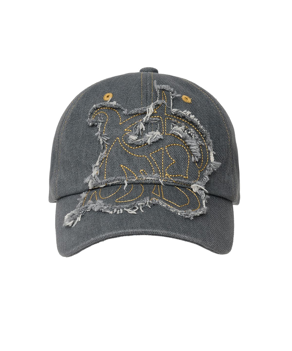 배디(BADEE) Applique Faded Denim Cap Charcoal