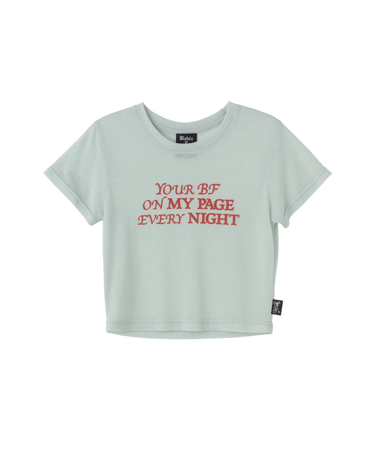 배디(BADEE) Lettering Crop Top Mint