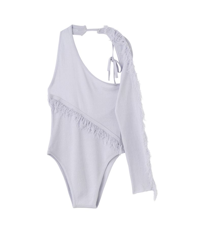Fringe Body Suit Pale Purple