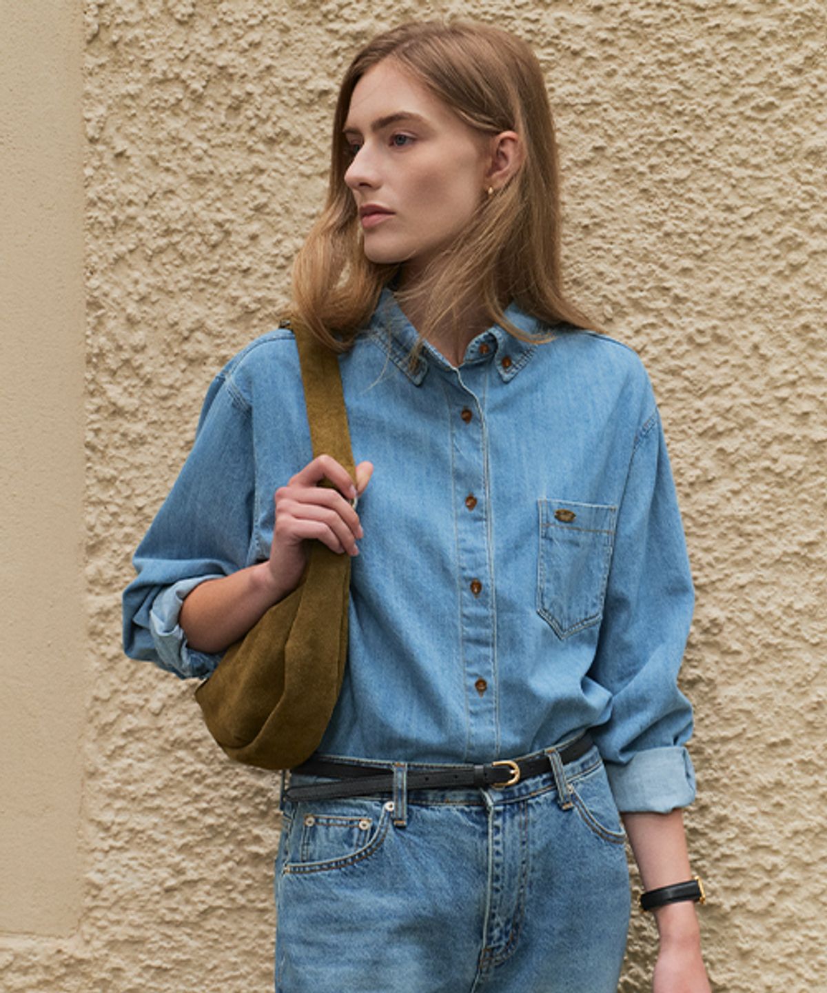 틸아이다이(TILL I DIE) Button-down washing denim shirt_Blue