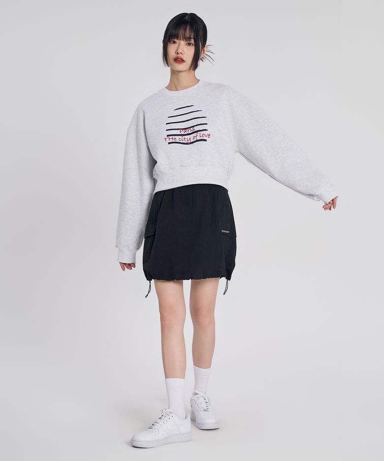 나일론 카고 미니 스커트_블랙