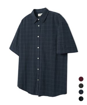 쿨 체크 숏 슬리브 셔츠 4 COLOR COOSSH191