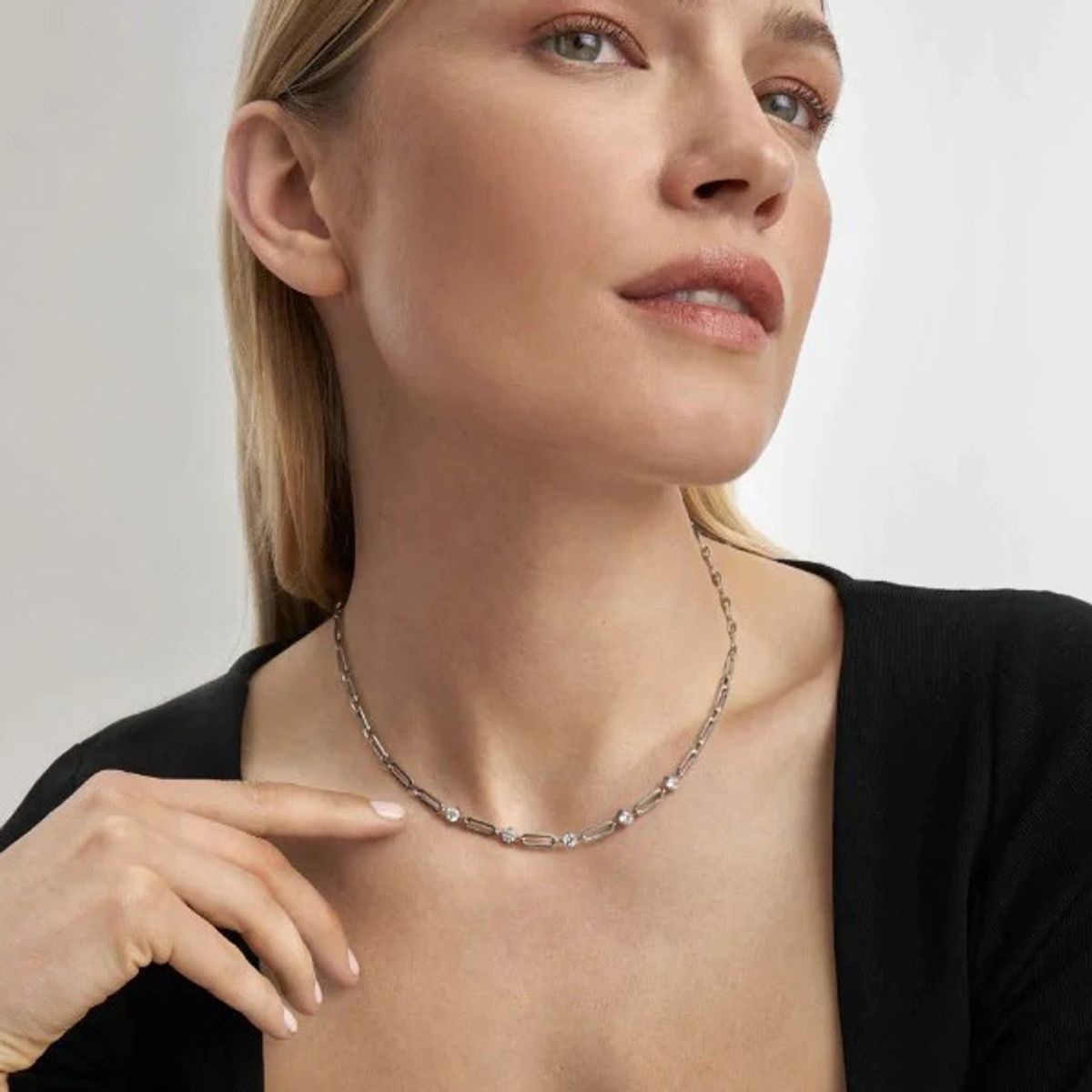 노미네이션(NOMINATION) 목걸이 체인스오브스타일  실버 큐빅 여자 목걸이 029401/001