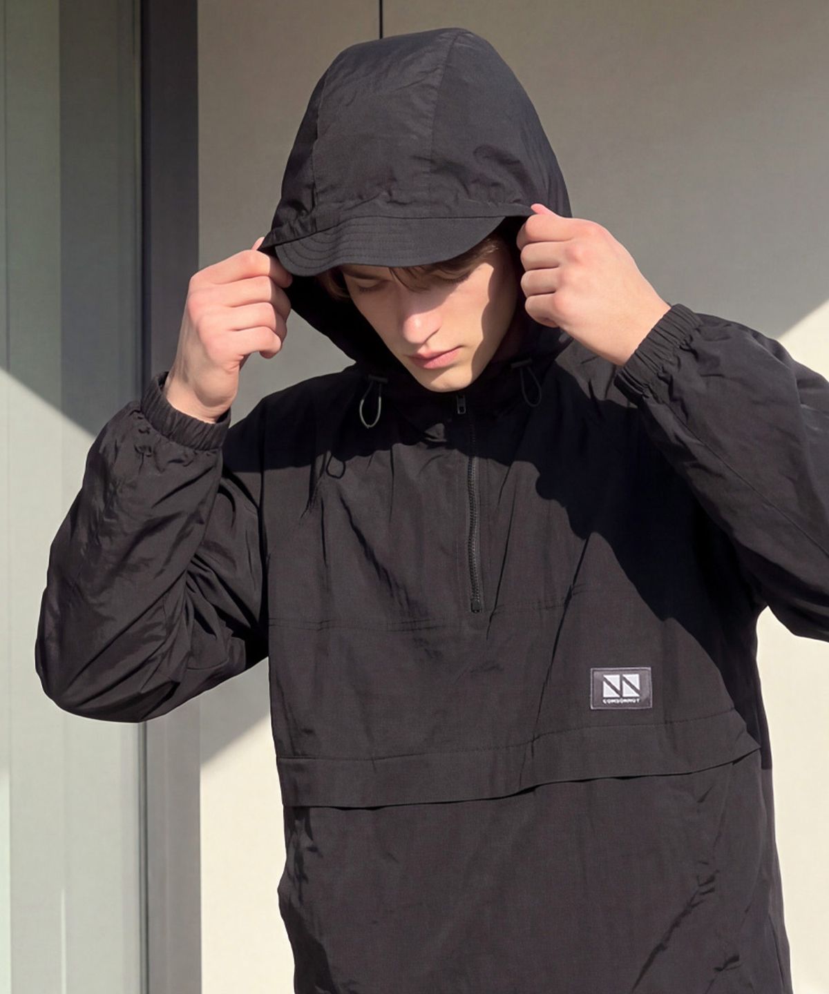 꼼소넛(COMSONNOT) Hood Anorak 3-Piece Full Set Up (Black) CSOs-003 [Unisex]