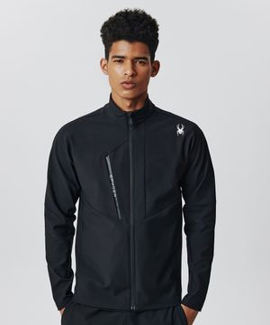 액티브 플리스 스탠드넥 셋업 집업 SPIFCNFT111UBLK