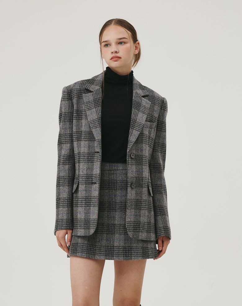 CLASSIC WOOL JACKET GRAY CHECK