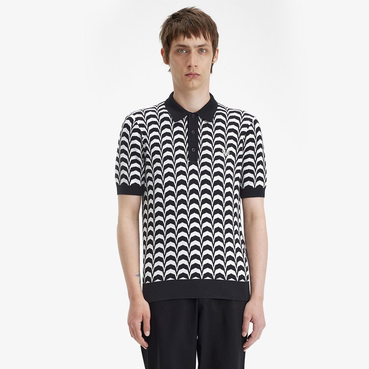 프레드페리(FRED PERRY) [Sharp] 자가드 니트 셔츠(102) AFPM2417606-102