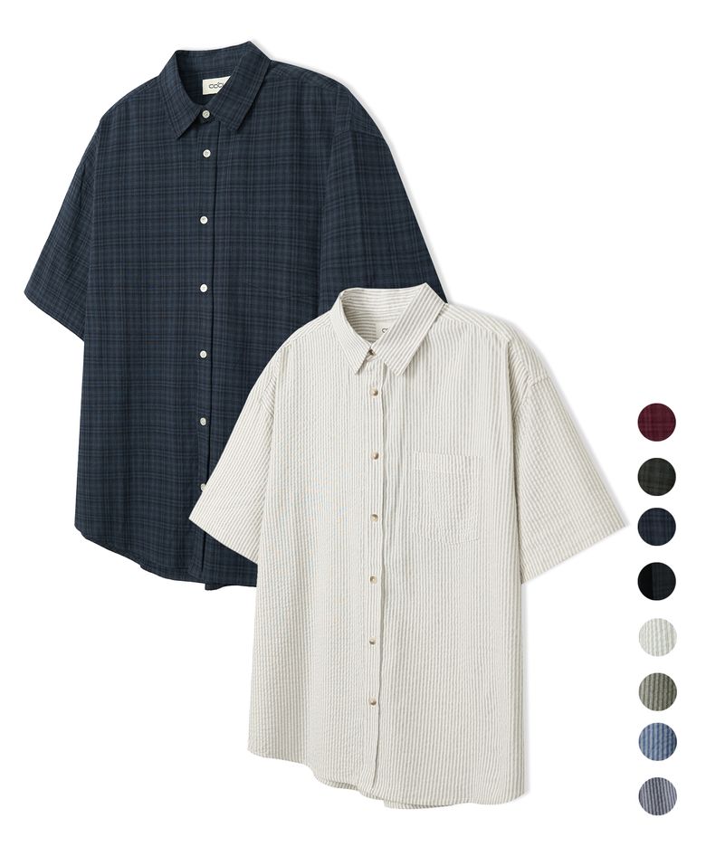 [2PACK] [리뉴얼ver.] 쿨 데일리 숏 슬리브 셔츠 8 COLOR COOSSH189SH191