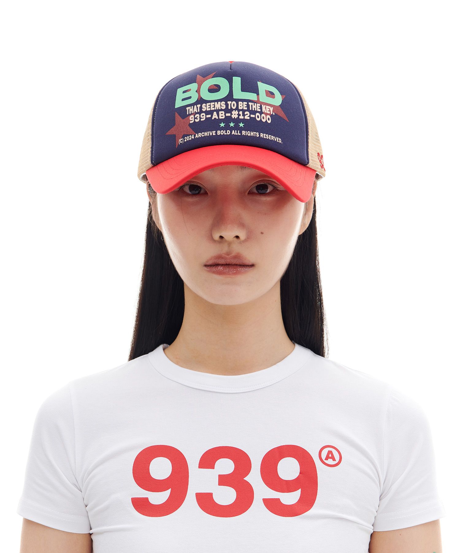 ◆ARCHIVE BOLD◆ BOLD TRUCKER MESH CAP NAVY AB24SPCP005NV BOLD TRUCKER MESH CAP (NAVY) - ARCHIVE BOLD | 60% - Asian
