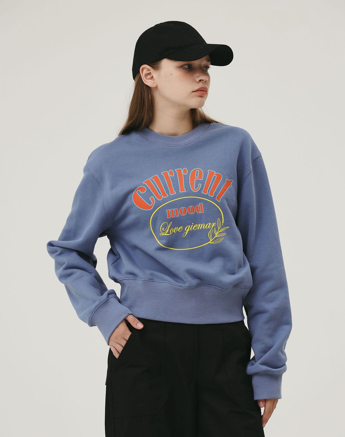 지에마르(GIEMAR) CURRENT MOOD CROP TEE BLUE