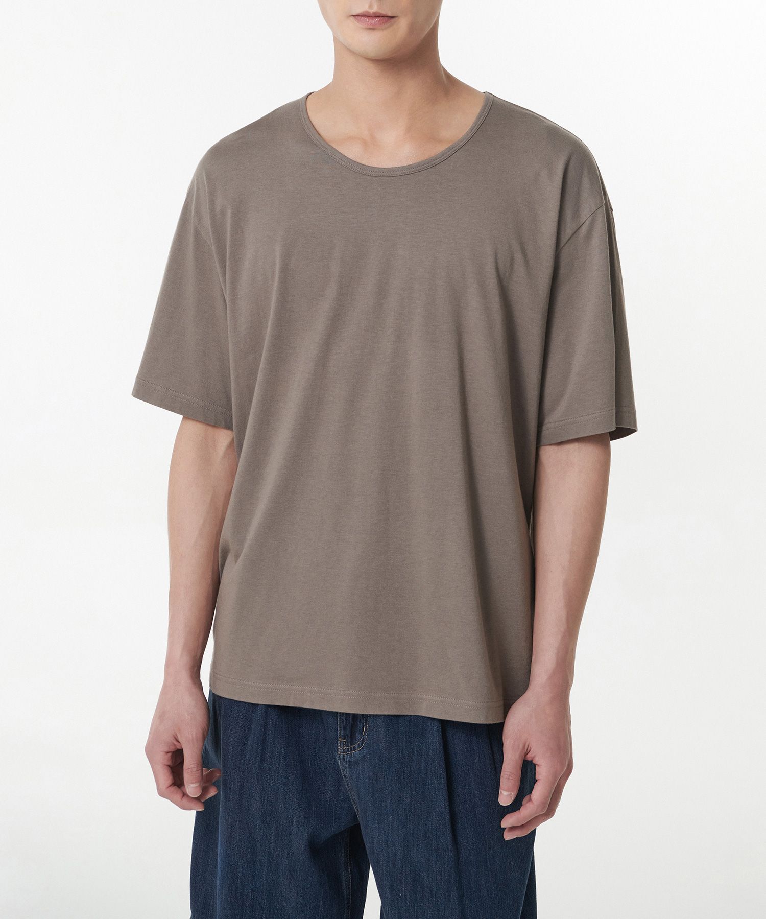 Tシャツ・カットソー *MUSINSA STANDARD* Relaxed CR Scoop Neck Long Sleeve T-Shirt MUSINSA公式 | MUSINSA STANDARD Relaxed CR Wide Scoop Neck T