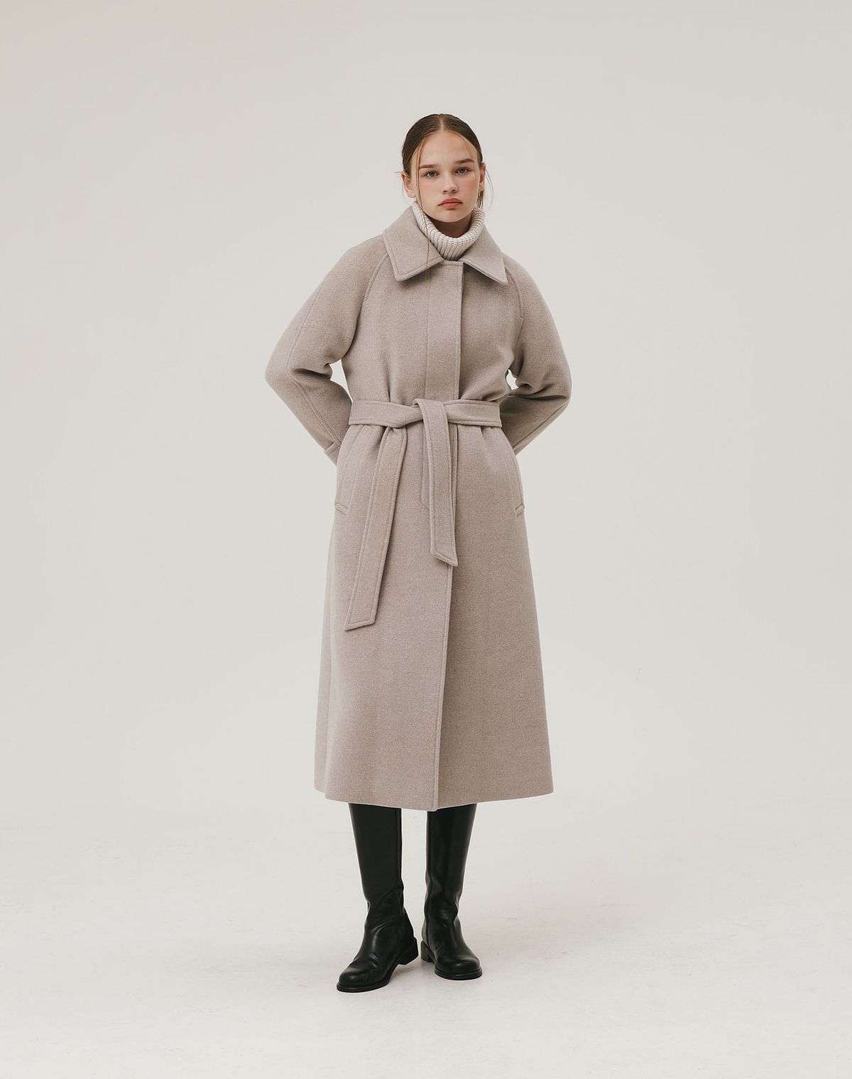 지에마르(GIEMAR) LONG SINGLE COAT LIGHT GRAY