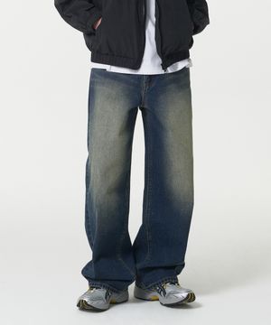 빅 브러쉬 엑스트라 와이드 데님 팬츠 [러스티 블루]