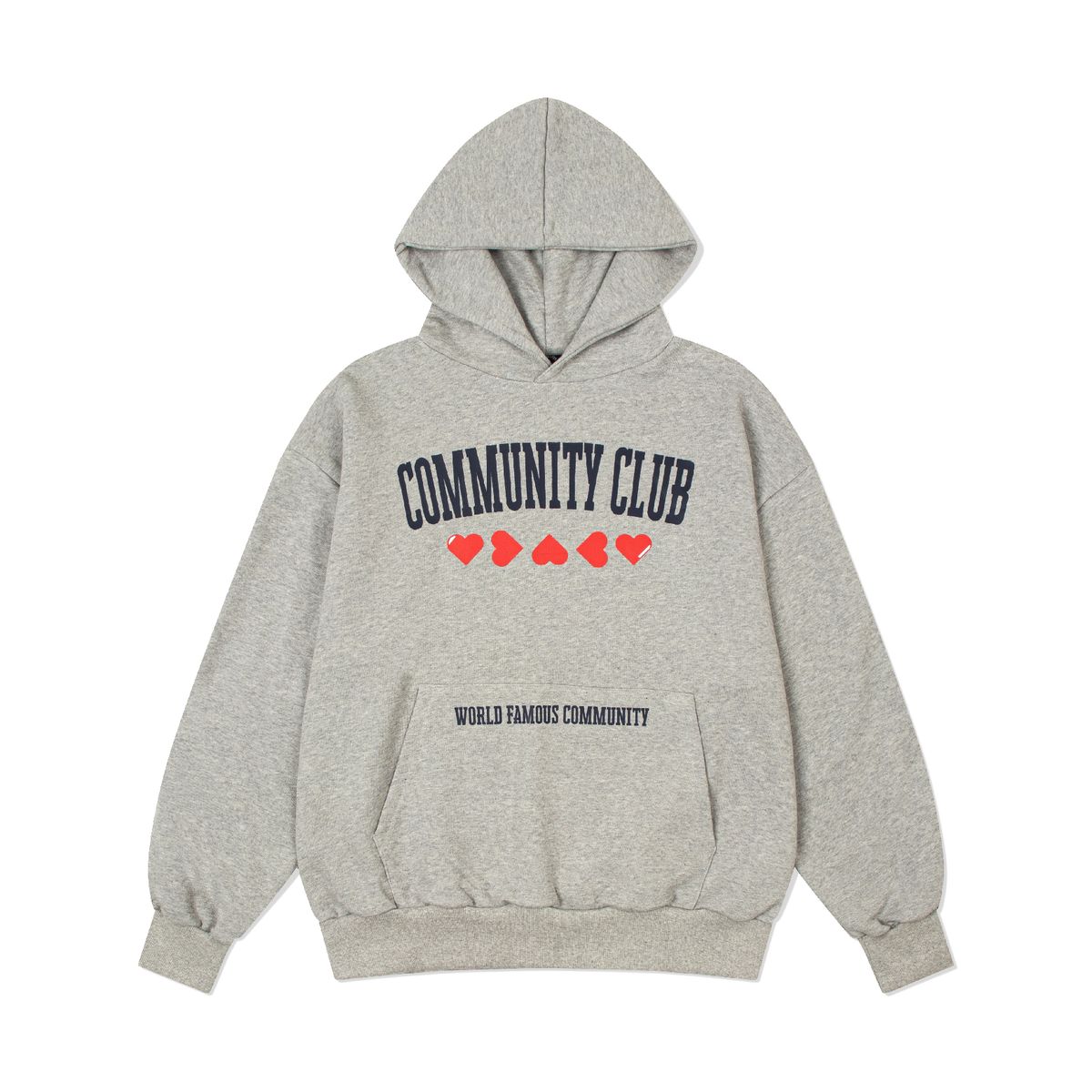 커뮤니티클럽(COMMUNITY CLUB) 컬리지 하트 후디 그레이