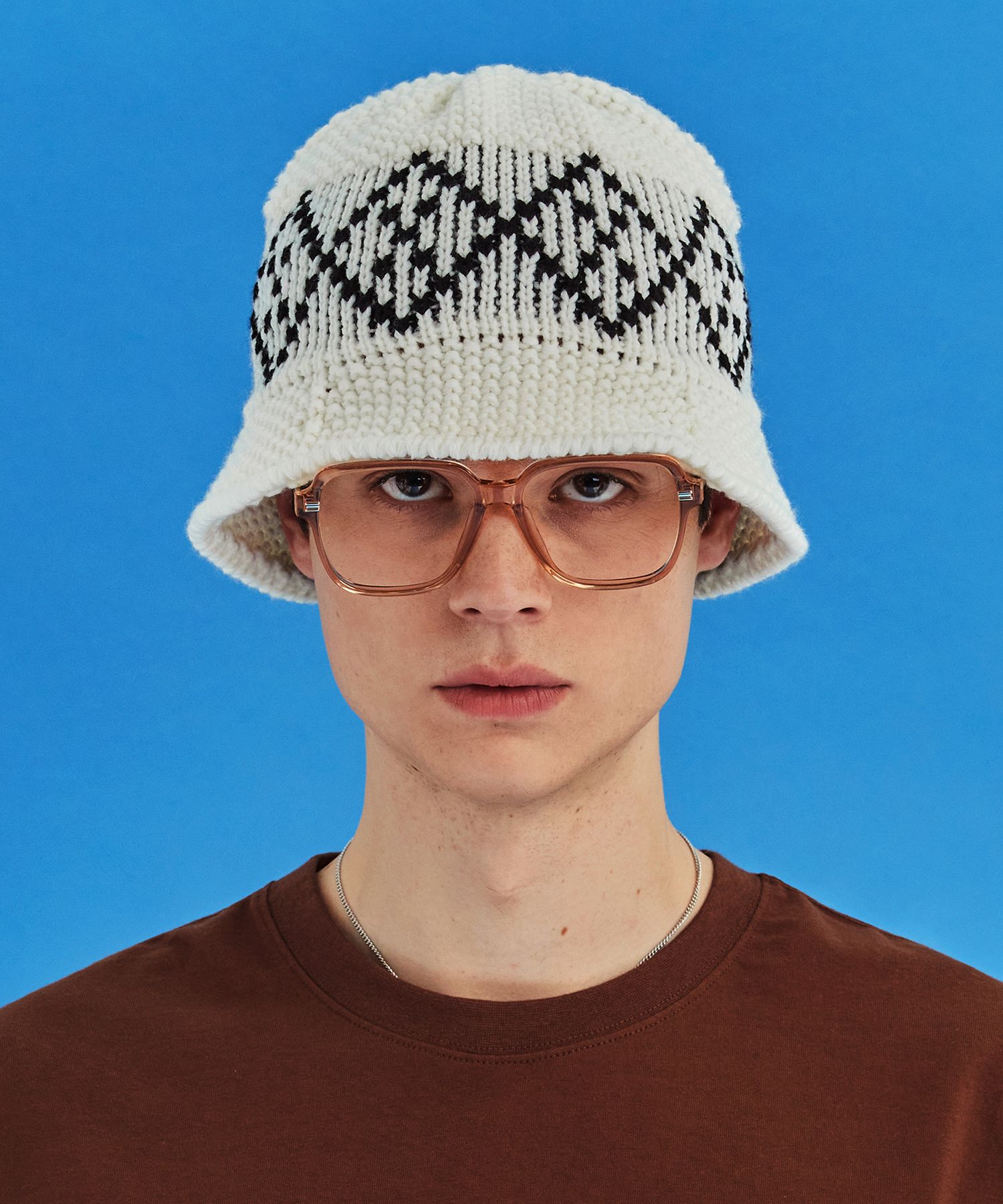 UNALLOYED★韓国★男女兼用★人気★ARGYLE KNIT BUCKET HAT 2色 MUSINSA | UNALLOYED Argyle knit bucket hat / ivory