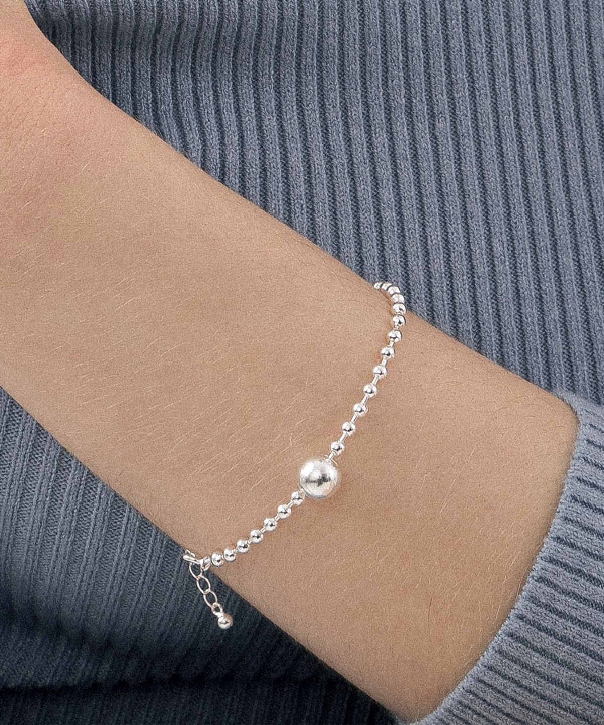 릴리코리(LILYKORI) 925 Silver Round Ball Bracelet