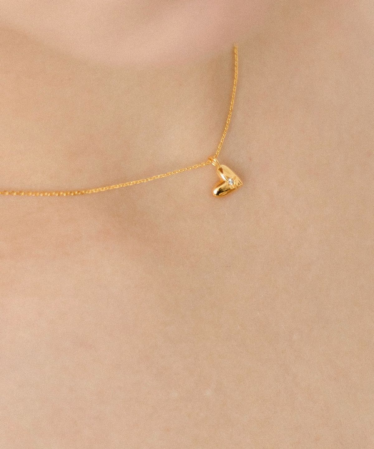 릴리코리(LILYKORI) 925 Silver Heart Cubic Lumiere Necklace