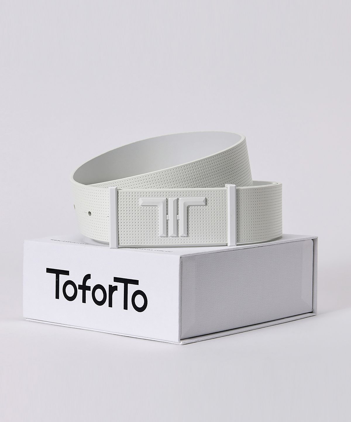 투포투(TOFORTO) 40MM 이탈리아 가죽 훅 벨트 -화이트
