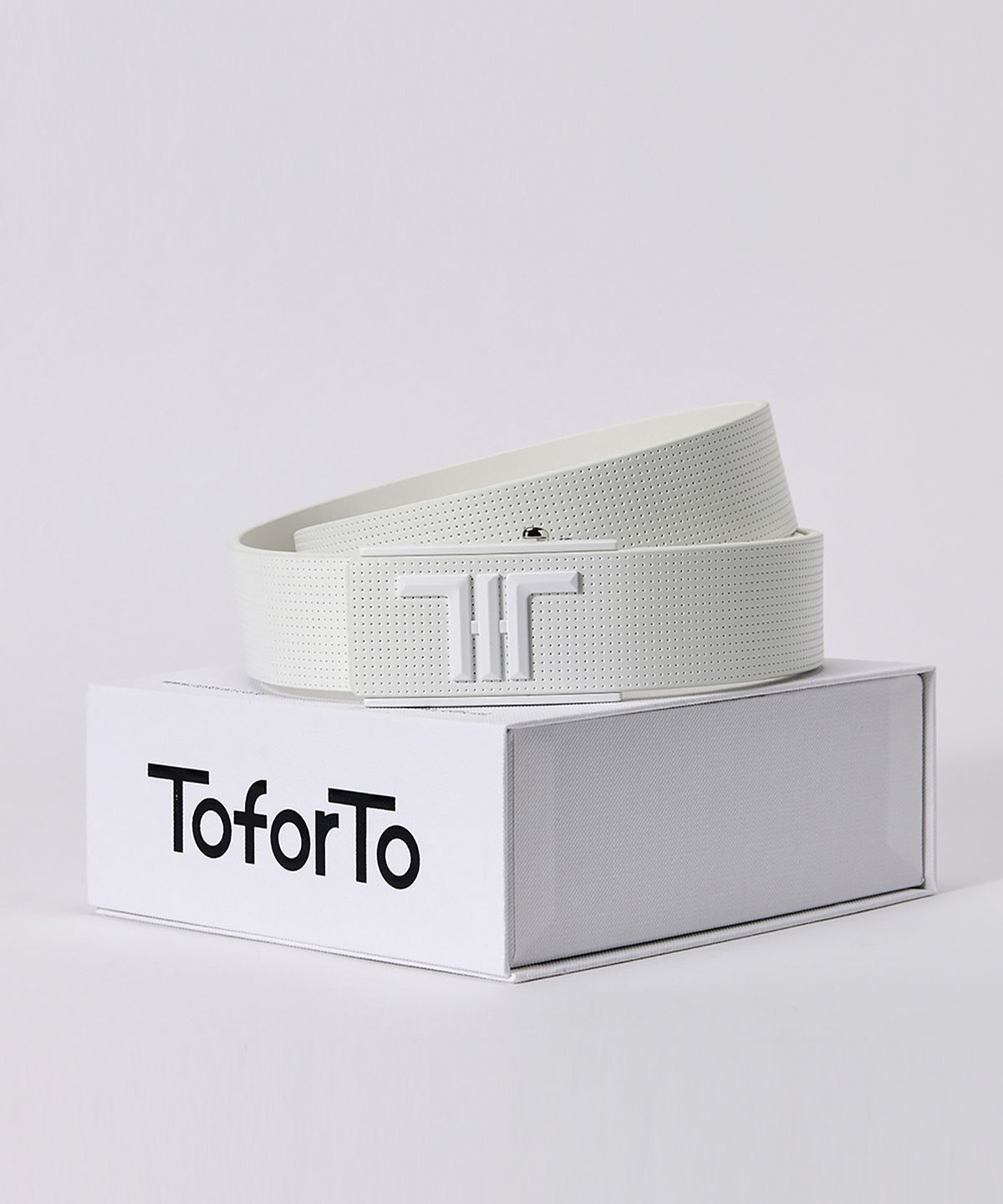 투포투(TOFORTO) 35MM 이탈리아 가죽 자동 벨트 -화이트