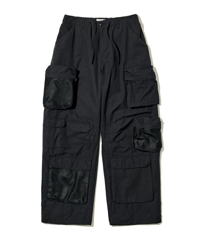 MESH CARGO PANTS / BLACK