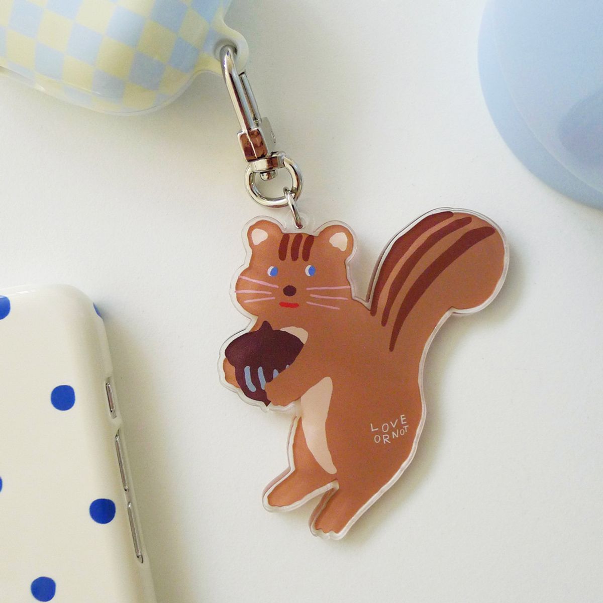 러브오낫(LOVE OR NOT) Chubby Cheeks Squirrel Keyring 키링