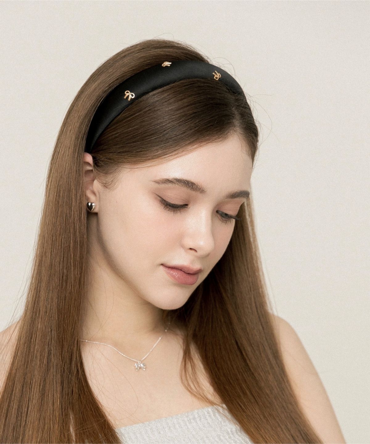 릴리코리(LILYKORI) Black Mini Ribbon Hair Band