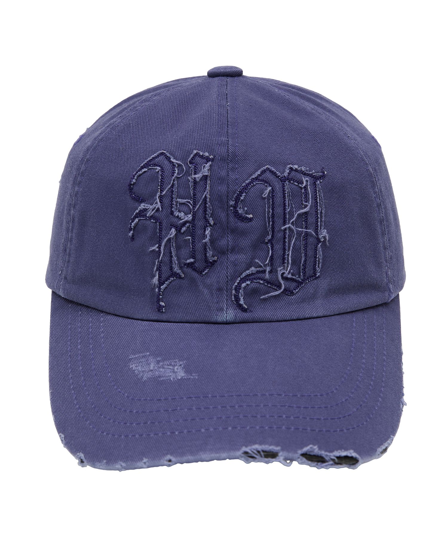 ●HOODHOOD● HD Applique Damage Ball Cap Dust Blue HDBD01AC0 MUSINSA | HOODHOOD HD applique damage ball cap dust blue