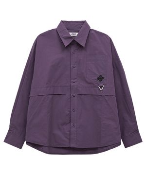 멀티 포켓 유틸리티 코튼 셔츠 퍼플