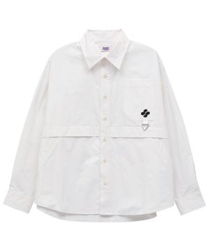 멀티 포켓 유틸리티 코튼 셔츠 화이트