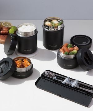 블랙스톤 보온도시락 4P+수저세트 (500+400+350+250ml)