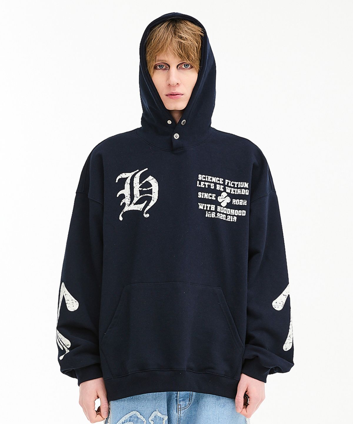 후드후드(HOODHOOD) 에일리언 바시티 후드 네이비
