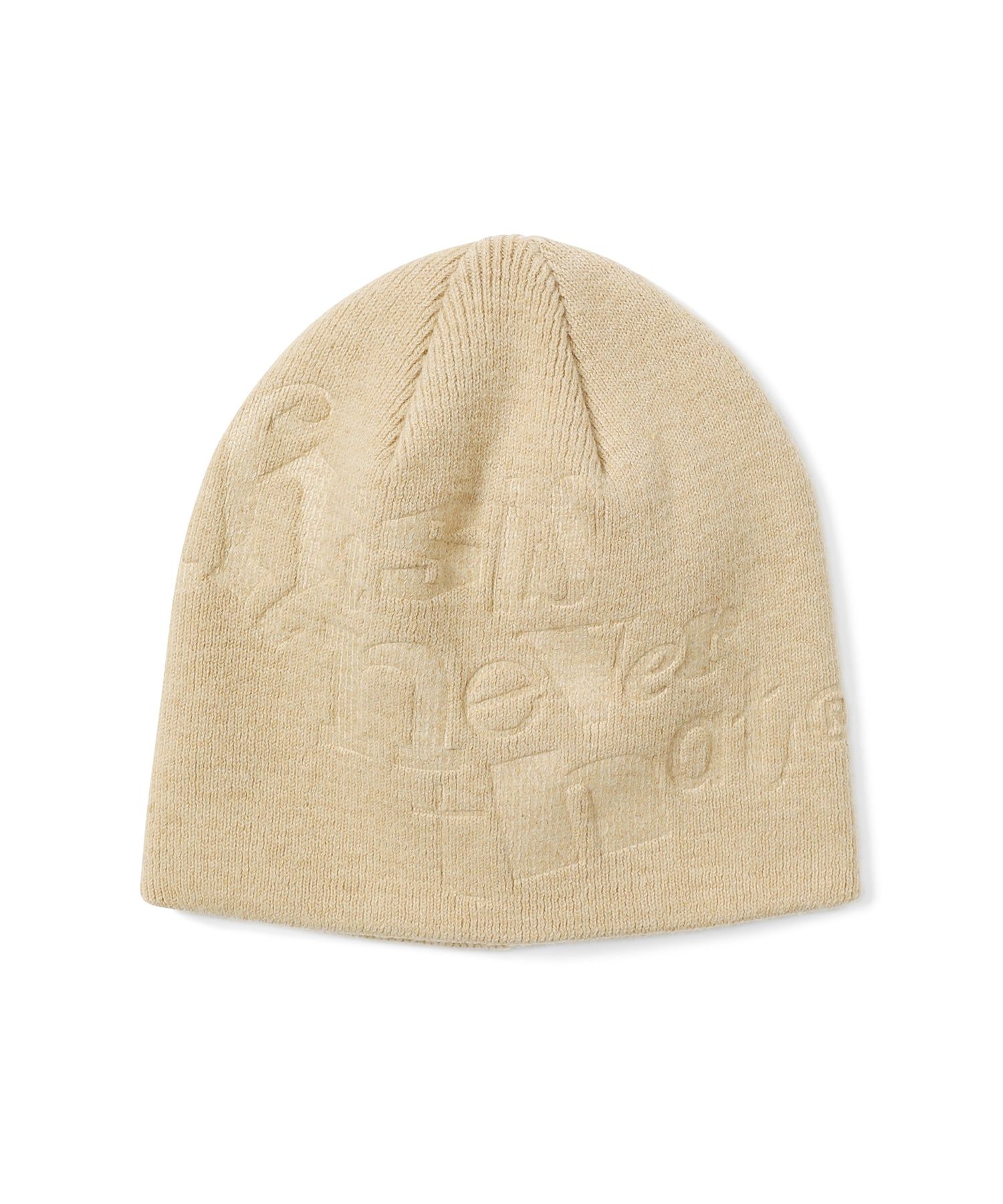 MUSINSA | thisisneverthat® Debossed No Cuff Beanie Beige