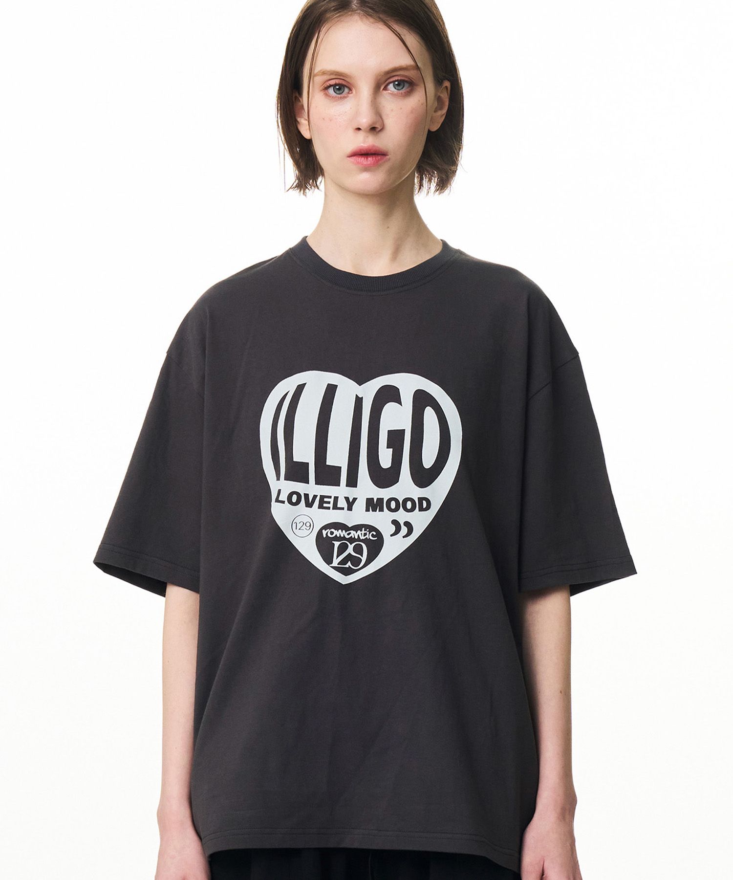 ★ILLIGO★ 129 BOWWOW Overfit T-Shirt Black 129 BOW-WOW OVERFIT T-SHIRT MELANGE - illigo | 60% - Asian