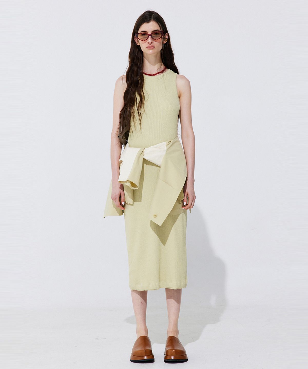분더캄머(WNDERKAMMER) Back Cut-out Sleeveless Dress_Light Green (백 컷아웃 슬리브리스 드레스_라이트 그린)